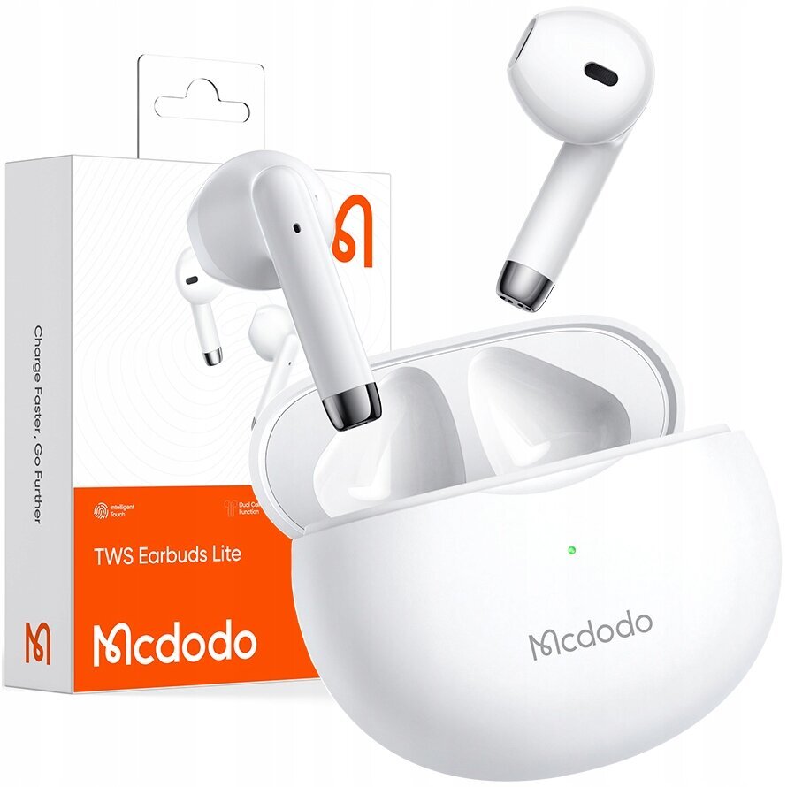 Mcdodo telefonikõrvaklapid, juhtmevabad, in-ear, koos ümbrisega, Bluetooth 5, valge hind ja info | Kõrvaklapid | hansapost.ee