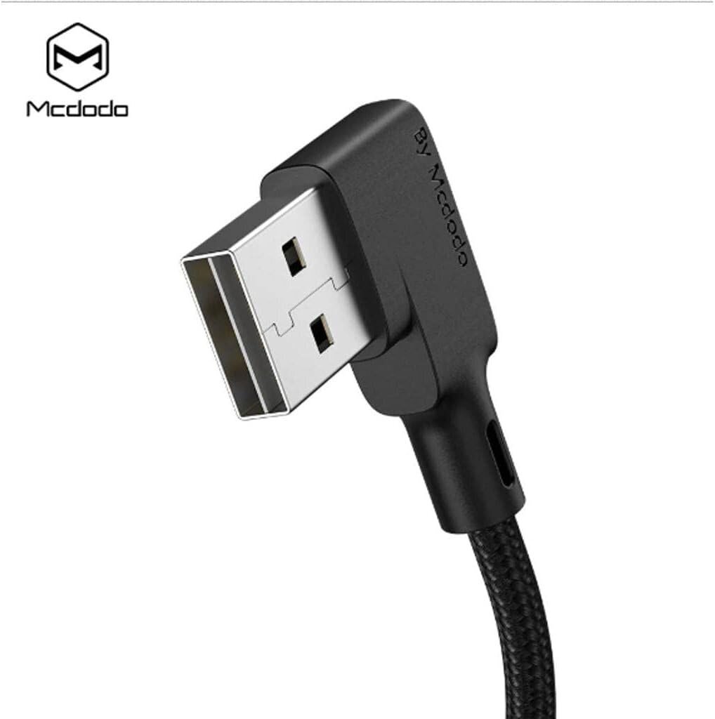 Mcdodo Glue 90° nurgakaabel vedru LED USB tüüp-C 1.8m must hind ja info | Mobiiltelefonide kaablid | hansapost.ee