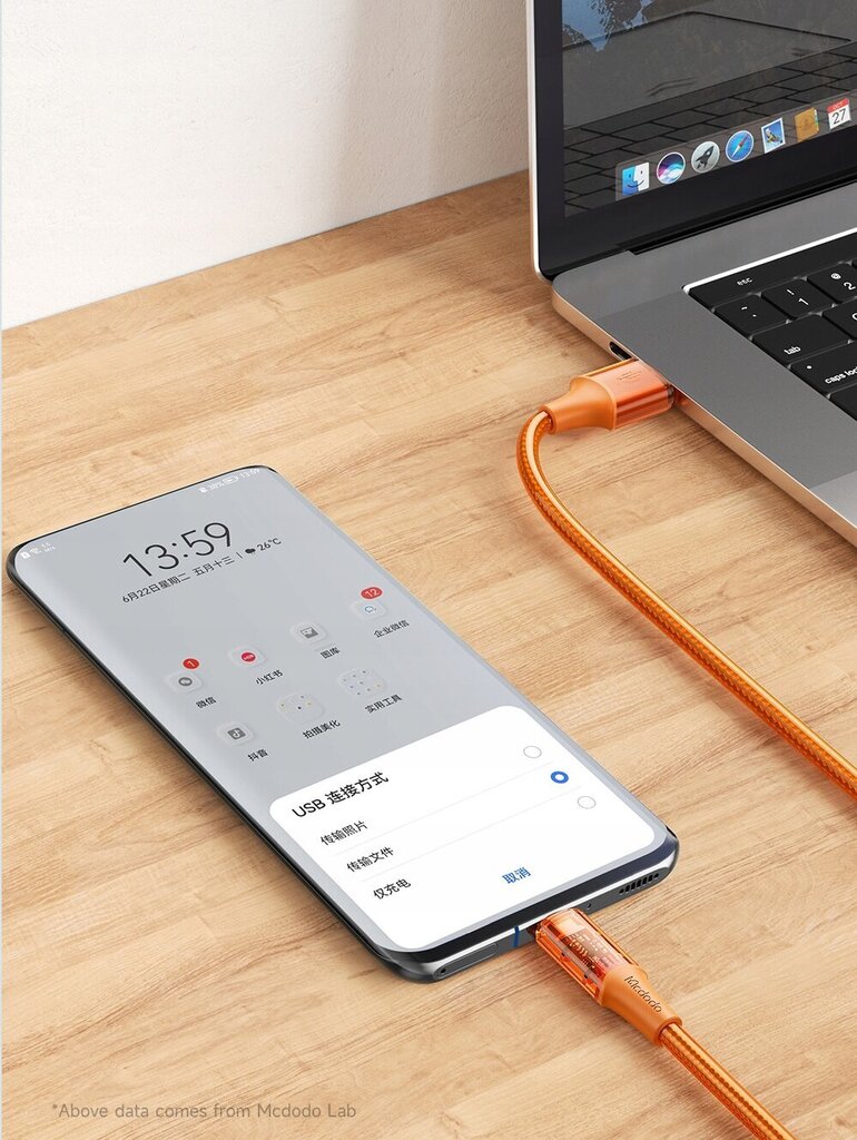 Mcdodo võimas ülikiire USB-C kaabel 100W 6A 1.8M цена и информация | Mobiiltelefonide kaablid | hansapost.ee