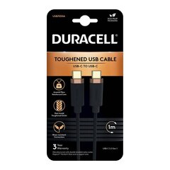 Duracell USB-C cable for USB-C 3.2 1m (Black) hind ja info | Mobiiltelefonide kaablid | hansapost.ee