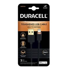 Duracell USB-C cable for Lightning 2m (Black) hind ja info | Mobiiltelefonide kaablid | hansapost.ee