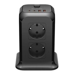 Blitzwolf BW-PC3 Power charger with 8 AC outlets, 2x USB, 2x USB-C (black) цена и информация | Зарядные устройства для телефонов | hansapost.ee