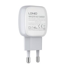 Зарядное устройство для телефона LDNIO A2313C, USB + USB-C, PD + QC 3.0, 20 Вт (white) цена и информация | Зарядные устройства для телефонов | hansapost.ee