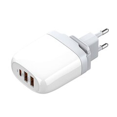 GaN charger LDNIO A3511Q, 2x USB + USB-C, 65W (white) hind ja info | Laadijad mobiiltelefonidele | hansapost.ee