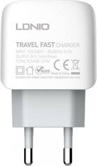 Ldnio Wall charger A3312, 3x USB, 17W (white) hind ja info | Laadijad mobiiltelefonidele | hansapost.ee