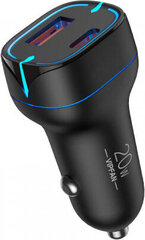 Vipfan C11 car charger, USB + USB-C, PD 20W + QC 3.0, LED (black) hind ja info | Laadijad mobiiltelefonidele | hansapost.ee