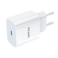 Vipfan E04 network charger, USB-C, 20W, QC 3.0 (white) hind ja info | Laadijad mobiiltelefonidele | hansapost.ee