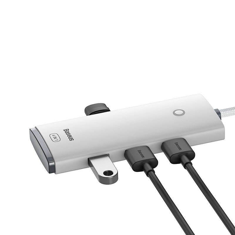 Baseus Adapter HUB – tüüp C kuni 4xUSB3.0 – 2 meetrit (WKQX030502) valge hind ja info | USB adapterid ja jagajad | hansapost.ee