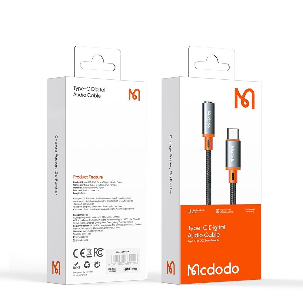 Mcdodo Castle seeria USB-C Mini Jack adapter koos DAC-iga цена и информация | USB adapterid ja jagajad | hansapost.ee