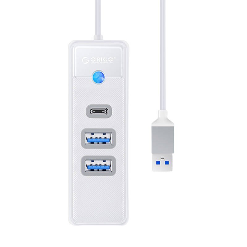 Orico Hub Adapter USB to 2x USB 3.0 + USB-C, 5 Gbps, 0.15m (White) цена и информация | USB adapterid ja jagajad | hansapost.ee