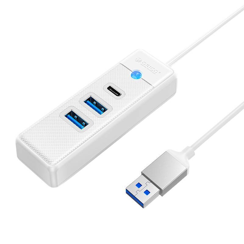 Orico Hub Adapter USB to 2x USB 3.0 + USB-C, 5 Gbps, 0.15m (White) цена и информация | USB adapterid ja jagajad | hansapost.ee