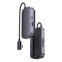 Hub 6in1 Baseus PadJoy Series USB-C to USB 3.0 + HDMI + USB-C PD + jack 3.5mm + SD|TF (Grey) цена и информация | Адаптеры и USB-hub | hansapost.ee