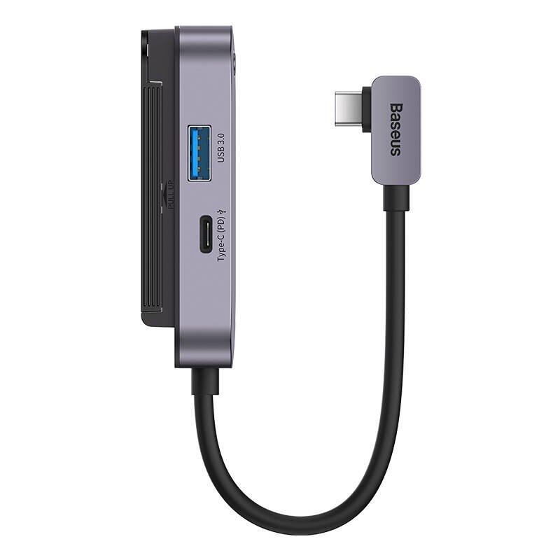 Hub 6in1 Baseus PadJoy Series USB-C to USB 3.0 + HDMI + USB-C PD + jack 3.5mm + SD|TF (Grey) hind ja info | USB adapterid ja jagajad | hansapost.ee