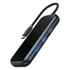 Hub 5in1 Baseus AcmeJoy series USB-C to 2xUSB 3.0 + USB 2.0 + USB-C PD + HDMI (dark grey) цена и информация | Адаптеры и USB-hub | hansapost.ee