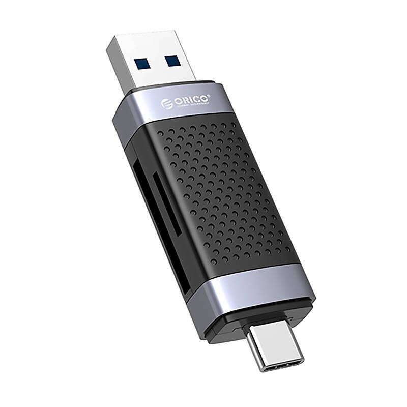 Orico CD2D-AC2-BK-EP TF|SD memory card reader, USB + USB-C (black) цена и информация | USB adapterid ja jagajad | hansapost.ee