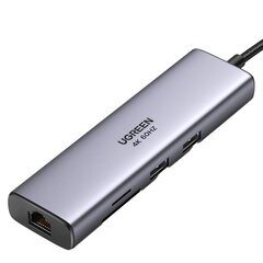 Adapter Hub UGREEN, USB-C to 2x USB 3.0, HDMI, RJ45, SD|TF цена и информация | Адаптеры и USB-hub | hansapost.ee