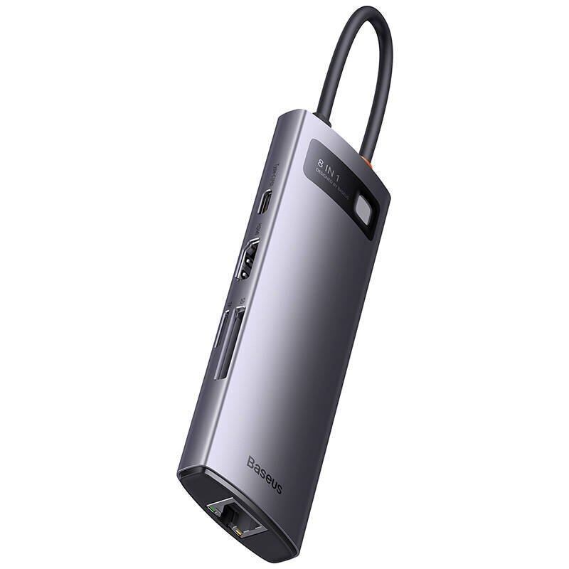 Hub 8w1 Baseus StarJoy Metal Glam Series, USB-C do HDMI + 3 x USB 3.0 + USB-C PD + RJ45 + SD|TF цена и информация | USB adapterid ja jagajad | hansapost.ee