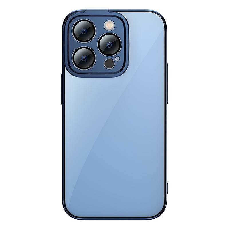 Baseus Glitter Transparent Case and Tempered Glass set for iPhone 14 Pro Max (blue) hind ja info | Telefonide kaitsekaaned ja -ümbrised | hansapost.ee