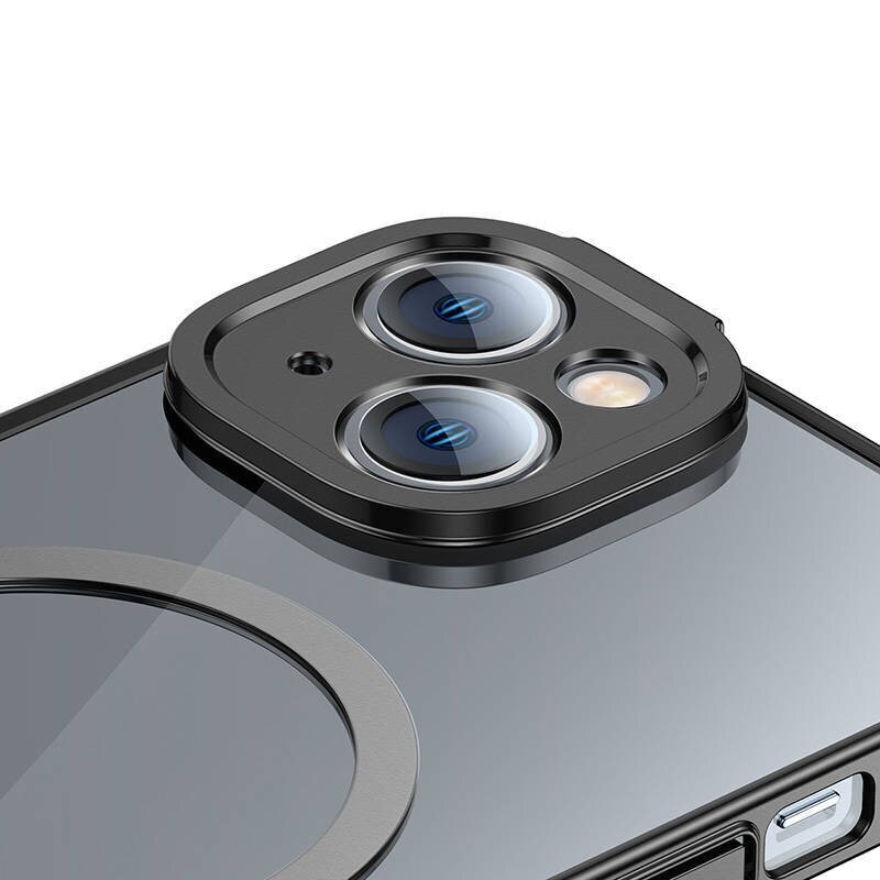 Baseus Glitter Transparent Magnetic Case and Tempered Glass set for iPhone 14 Plus (black) hind ja info | Telefonide kaitsekaaned ja -ümbrised | hansapost.ee