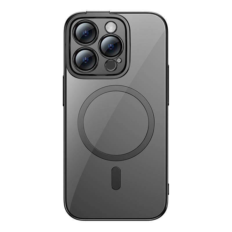 Baseus Glitter Transparent Magnetic Case and Tempered Glass set for iPhone 14 Pro (black) hind ja info | Telefonide kaitsekaaned ja -ümbrised | hansapost.ee