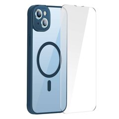 Baseus Frame Transparent Magnetic Case and Tempered Glass set for iPhone 14 Plus (blue) hind ja info | Telefonide kaitsekaaned ja -ümbrised | hansapost.ee