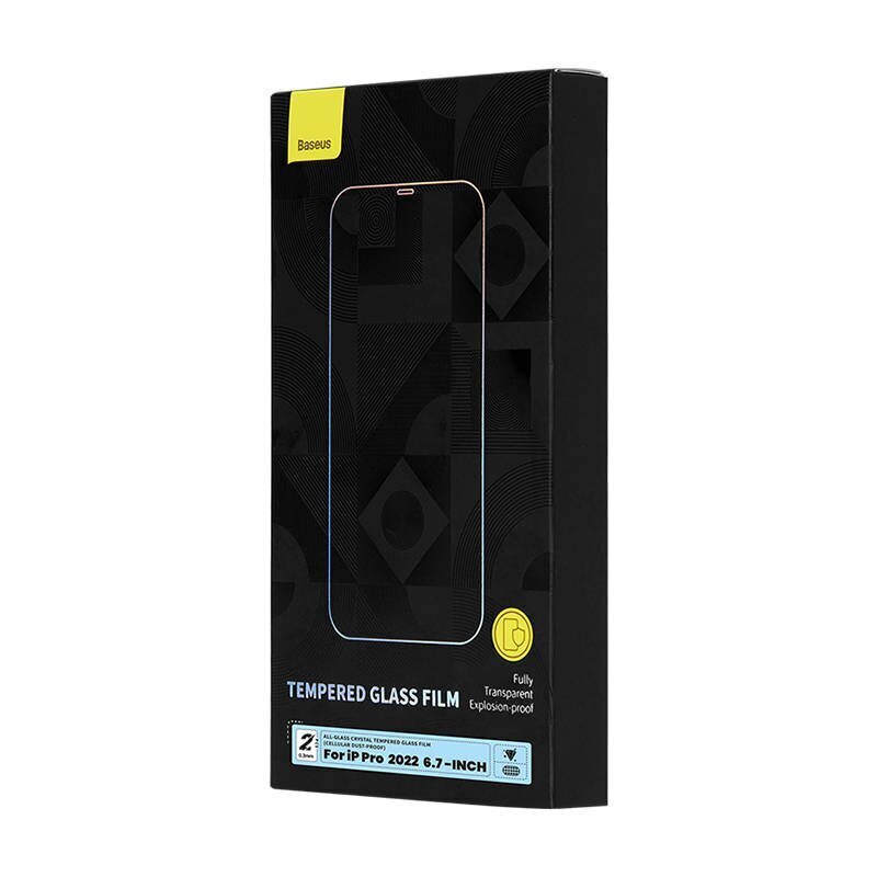 Baseus Crystal Tempered Glass Dust-proof 0.3mm for iPhone 14 Pro Max (2pcs) hind ja info | Ekraani kaitseklaasid ja kaitsekiled | hansapost.ee