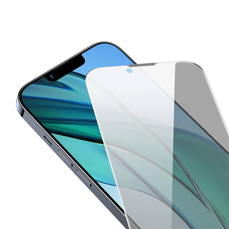 Baseus Crystal Tempered Glass Dust-proof with Privacy Filter 0.3mm for iPhone 14 Plus|13 Pro Max (1pc) hind ja info | Ekraani kaitseklaasid ja kaitsekiled | hansapost.ee