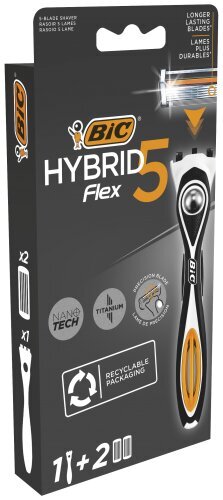 Raseerija BIC Systemic razor HYBRID 5 FLEX (1+2 tk) цена и информация | Raseerimisvahendid | hansapost.ee