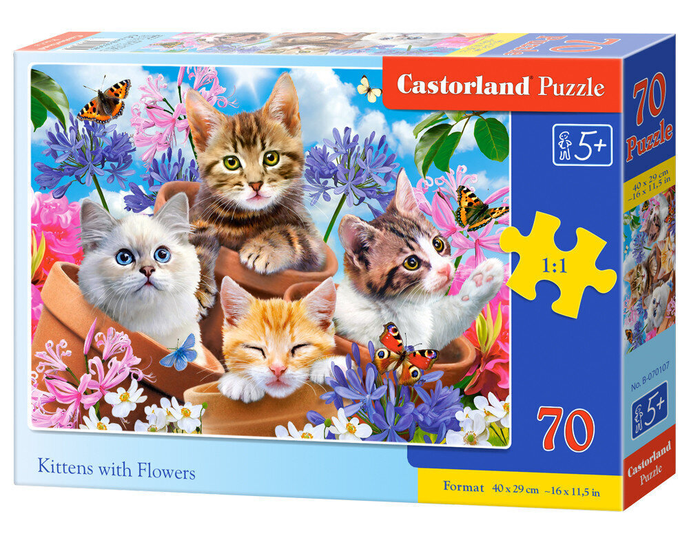 Pusle 70 Kittens with Flowers 070107 цена и информация | Pusled lastele ja täiskasvanutele | hansapost.ee