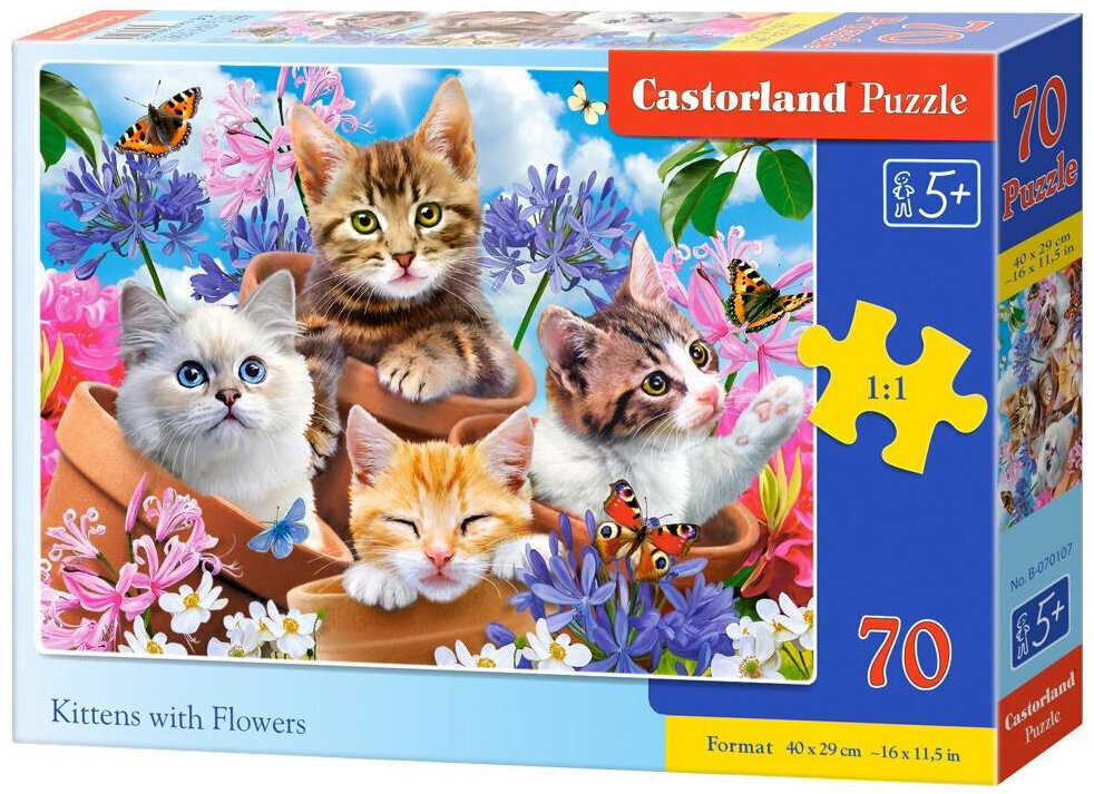 Pusle 70 Kittens with Flowers 070107 hind ja info | Pusled lastele ja täiskasvanutele | hansapost.ee