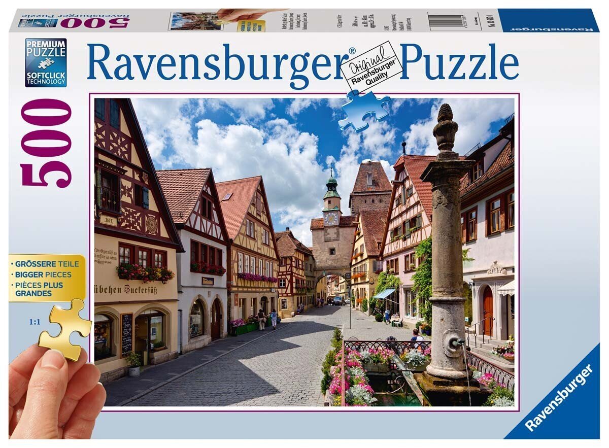 Ravensburgeri pusle Rothenburg O.D.T. 500p 13607 цена и информация | Pusled lastele ja täiskasvanutele | hansapost.ee