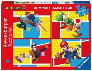 Ravensburger Puzzle Super Mario 4x100p 5195 цена и информация | Пазлы | hansapost.ee