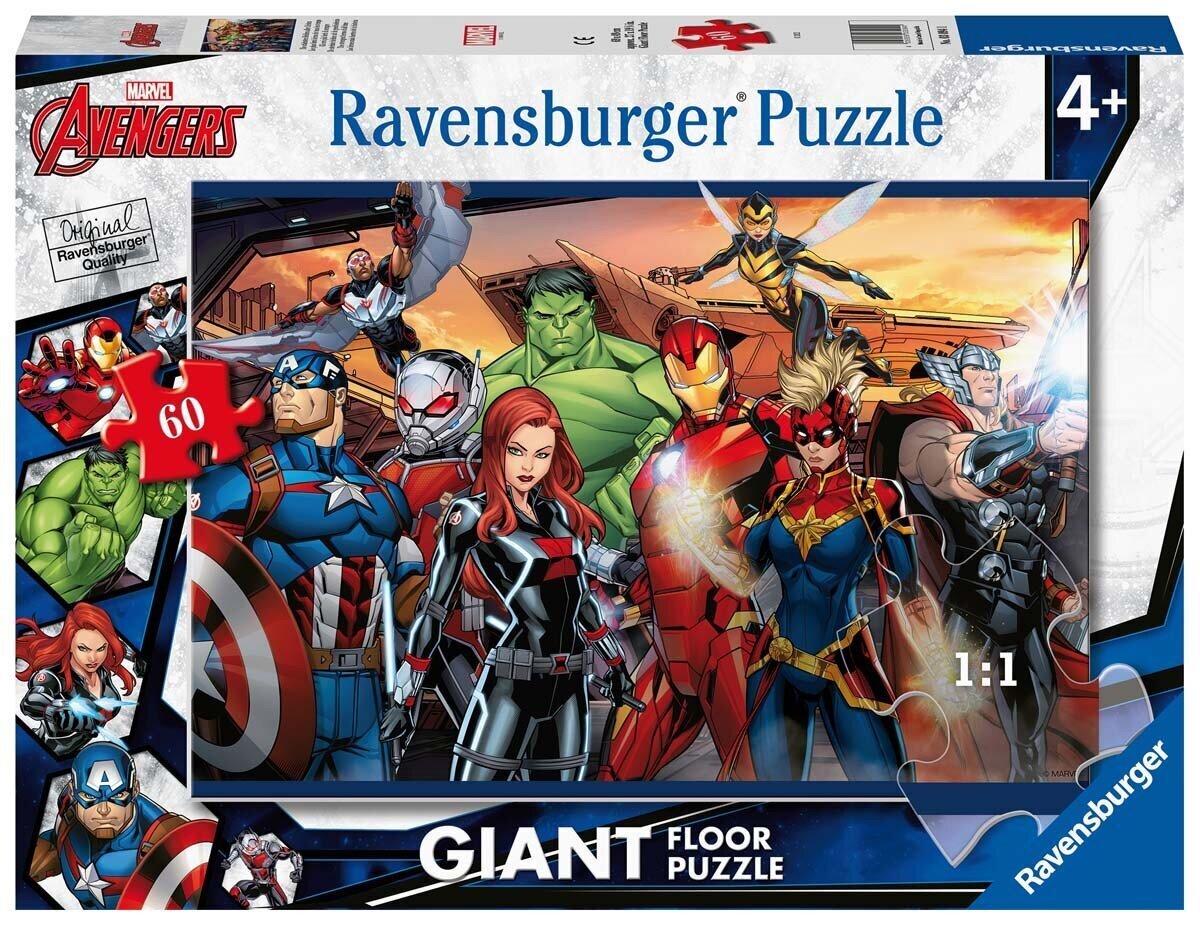 Ravensburgeri pusle Avengers Giant Floor 60p 3094 цена и информация | Pusled lastele ja täiskasvanutele | hansapost.ee