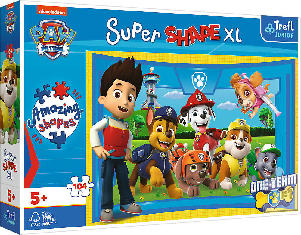 Puzzle Super Shapes XL Paw Patrol 104 tükki цена и информация | Pusled lastele ja täiskasvanutele | hansapost.ee