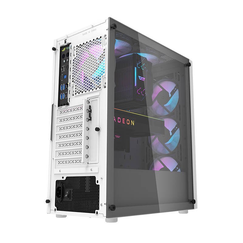 Darkflash DK351 computer case + 4 fans (white) цена и информация | Arvutikorpused | hansapost.ee