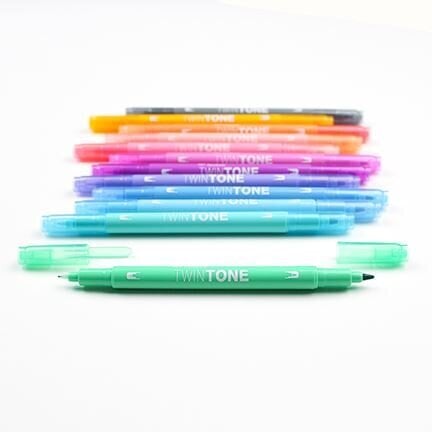 Vildikate komplekt TOMBOW TwinTone Pastels, 12 pastelset värvi цена и информация | Kunstitarbed, voolimise tarvikud | hansapost.ee