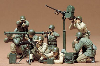 Tamiya Plastmassist mudel US Gun and Mortar Team цена и информация | Mudelautode kogumine | hansapost.ee