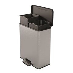 Урна для сортировки мусора металлизированная Duo Deco Bin, серебристый, 26+26 л  цена и информация | Мусорные баки | hansapost.ee