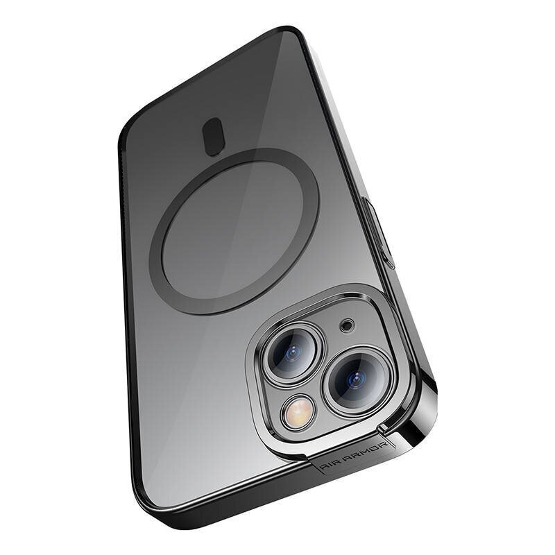 Baseus Glitter Transparent Magnetic Case and Tempered Glass set for iPhone 14 (black) цена и информация | Telefonide kaitsekaaned ja -ümbrised | hansapost.ee