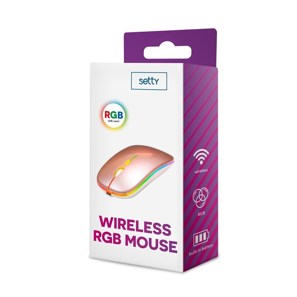 Setty wireless RGB mouse rose gold hind ja info | Arvutihiired | hansapost.ee