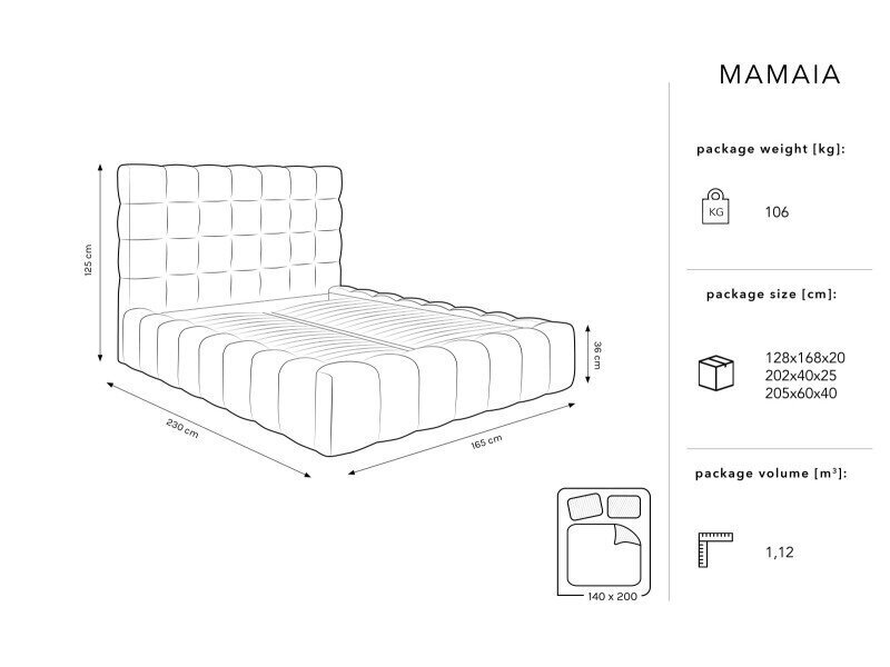 Voodi Micadoni Home Mamaia 140x200cm, sinine price and information | Voodid | hansapost.ee