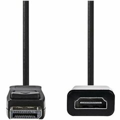 DisplayPort-HDMI Kaabel Nedis CCGP37150BK02 20 cm Must hind ja info | Juhtmed ja kaablid | hansapost.ee