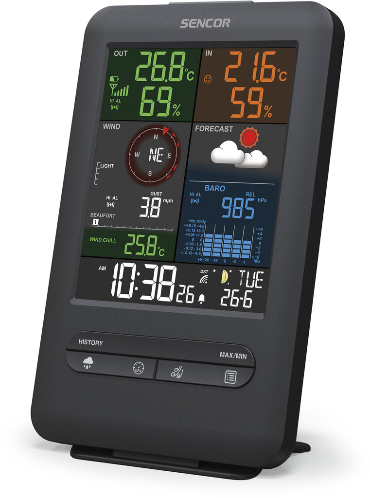 Professionaalne ilmajaam Sencor SWS 9300, 5in1 цена и информация |  Termomeetrid ja niiskuse mõõtjad | hansapost.ee