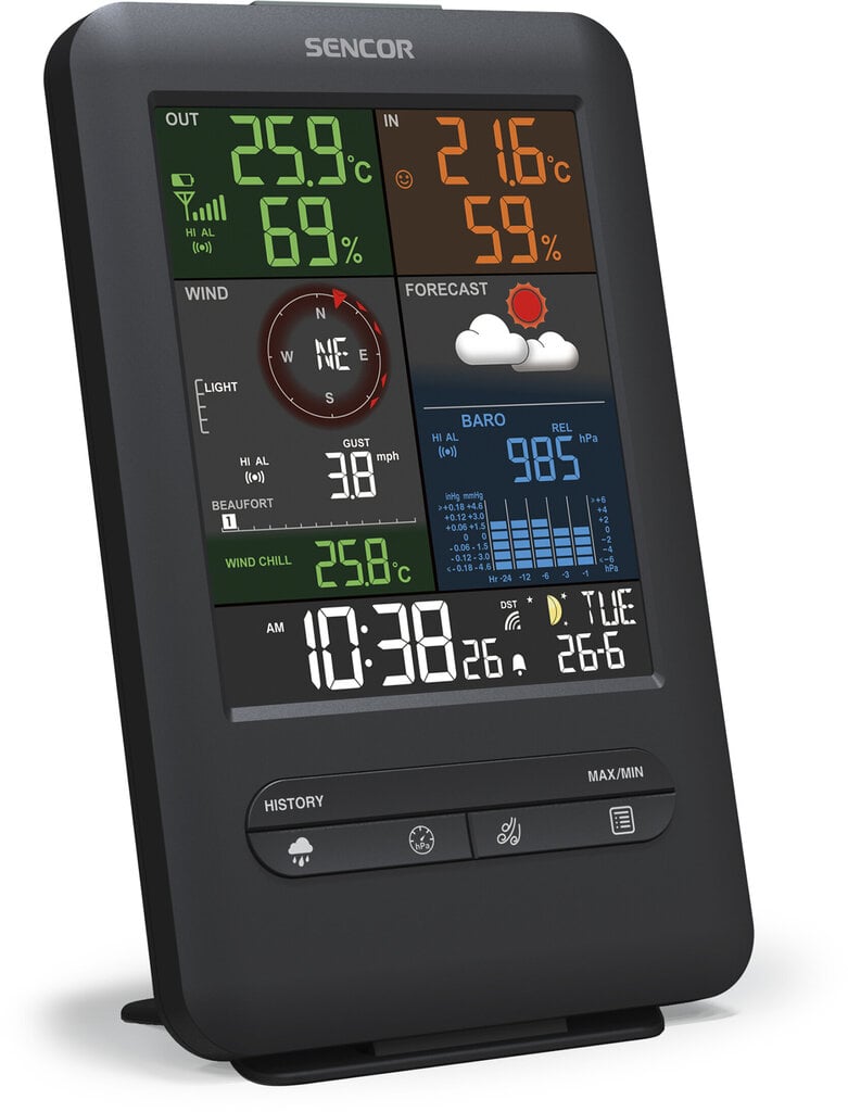 Professionaalne ilmajaam Sencor SWS 9300, 5in1 hind ja info |  Termomeetrid ja niiskuse mõõtjad | hansapost.ee