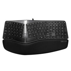 Проводная эргономичная клавиатура Delux GM901U Hub (серая) цена и информация | Клавиатуры | hansapost.ee