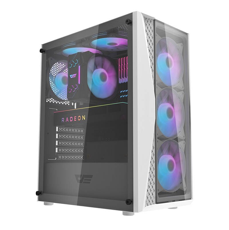 Computer Case Darkflash DK352 Plus with 4 fans (Black & White) цена и информация | Arvutikorpused | hansapost.ee