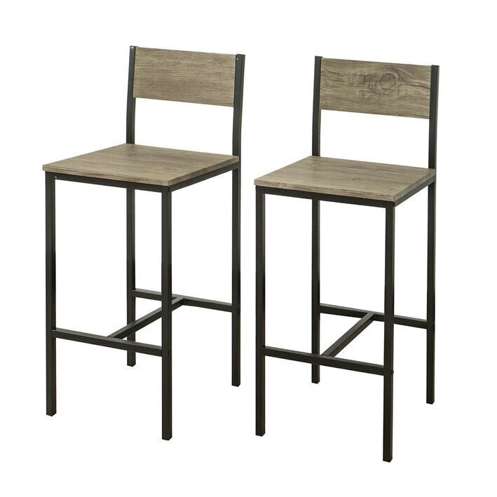 Kahe tooli komplekt SoBuy FST53, pruun/must цена и информация | Köögitoolid, söögitoolid | hansapost.ee