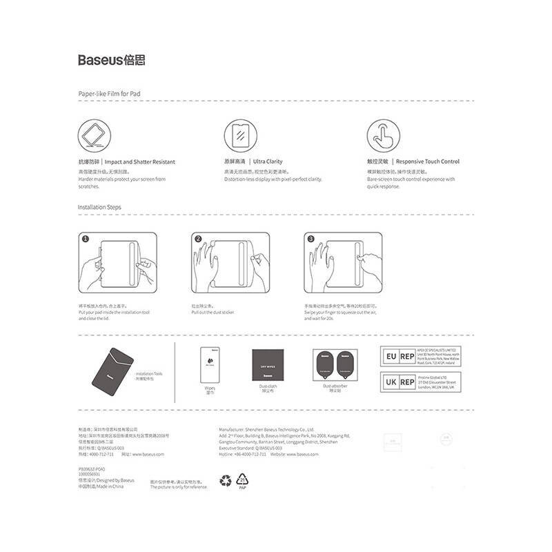 Tempered Glass Baseus Screen Protector for Pad 10.2" (2019|2020|2021)|Pad Air3 10.5" цена и информация | Tahvelarvuti lisatarvikud | hansapost.ee