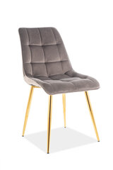 Набор из 4 стульев Signal Meble Chic, серый / золотой цена и информация | Стулья для кухни и столовой | hansapost.ee
