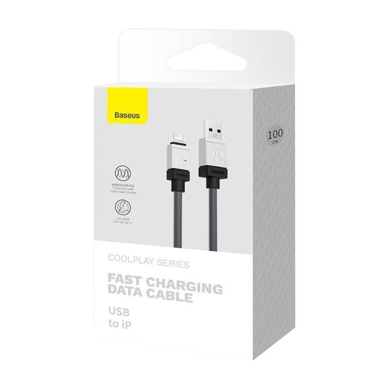 Baseus Kiirlaadimiskaabel Baseus USB-A kuni Lightning Coolplay seeria 1m, 2.4 (must) цена и информация | Mobiiltelefonide kaablid | hansapost.ee